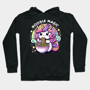 NOODLE MAGIC Adorable cute kawaii unicorn Eating noodle Hoodie